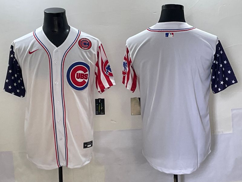 Men 2025 Chicago Cubs Blank White a generation of national flags Joint Name Nike MLB Jersey style 2->los angeles angels->MLB Jersey